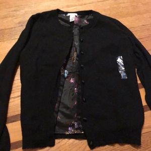 Black long sleeve lined cardigan